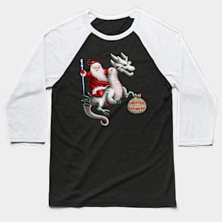 Santa Claus and The Dragon Baseball T-Shirt